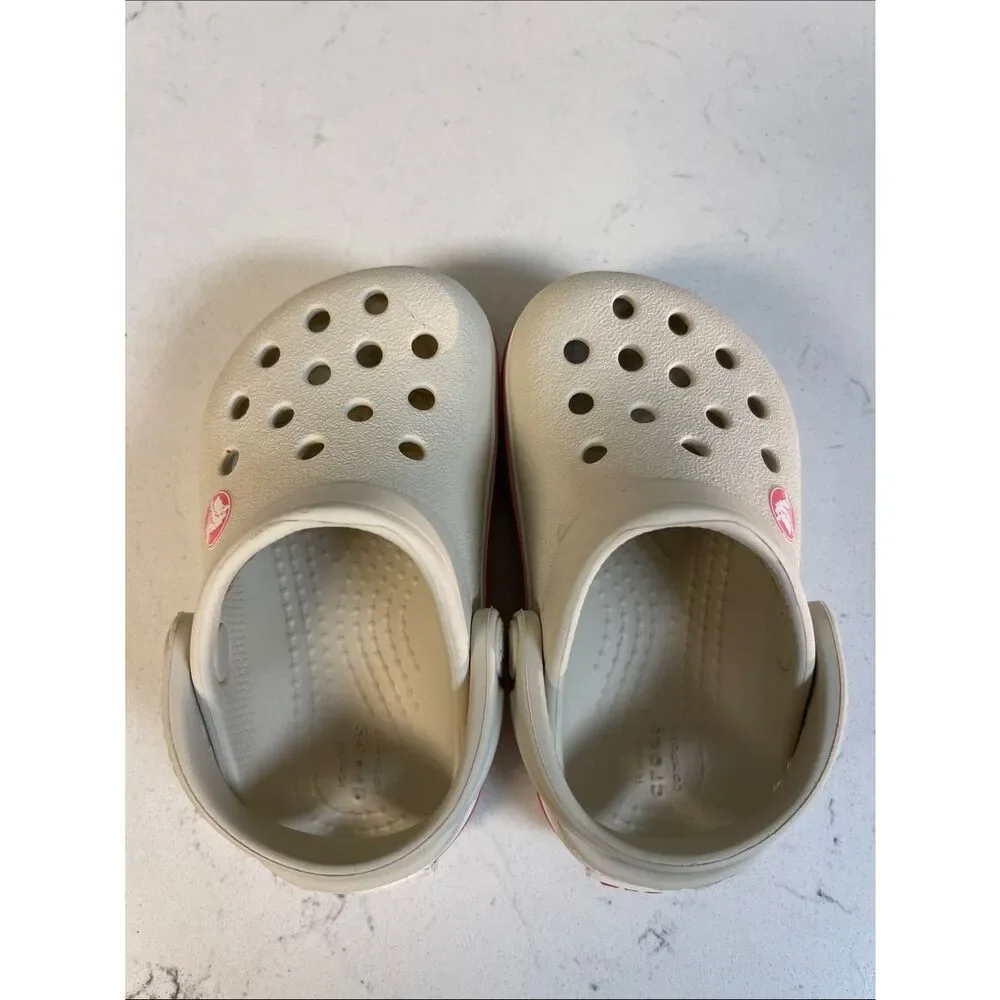 CROCBAND CUTOUT DETAIL ROUND TOE CLOGS - BEIGE - STUCCO MELON 204537 Size 4